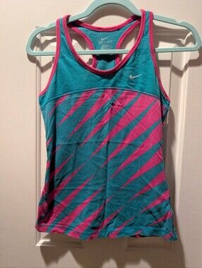 Nike Teal and Pink Girls' Racerback Tank Top
